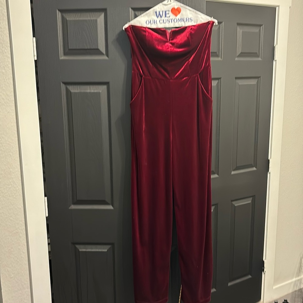 Velvet Strapless Jumpsuit